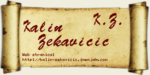 Kalin Zekavičić vizit kartica